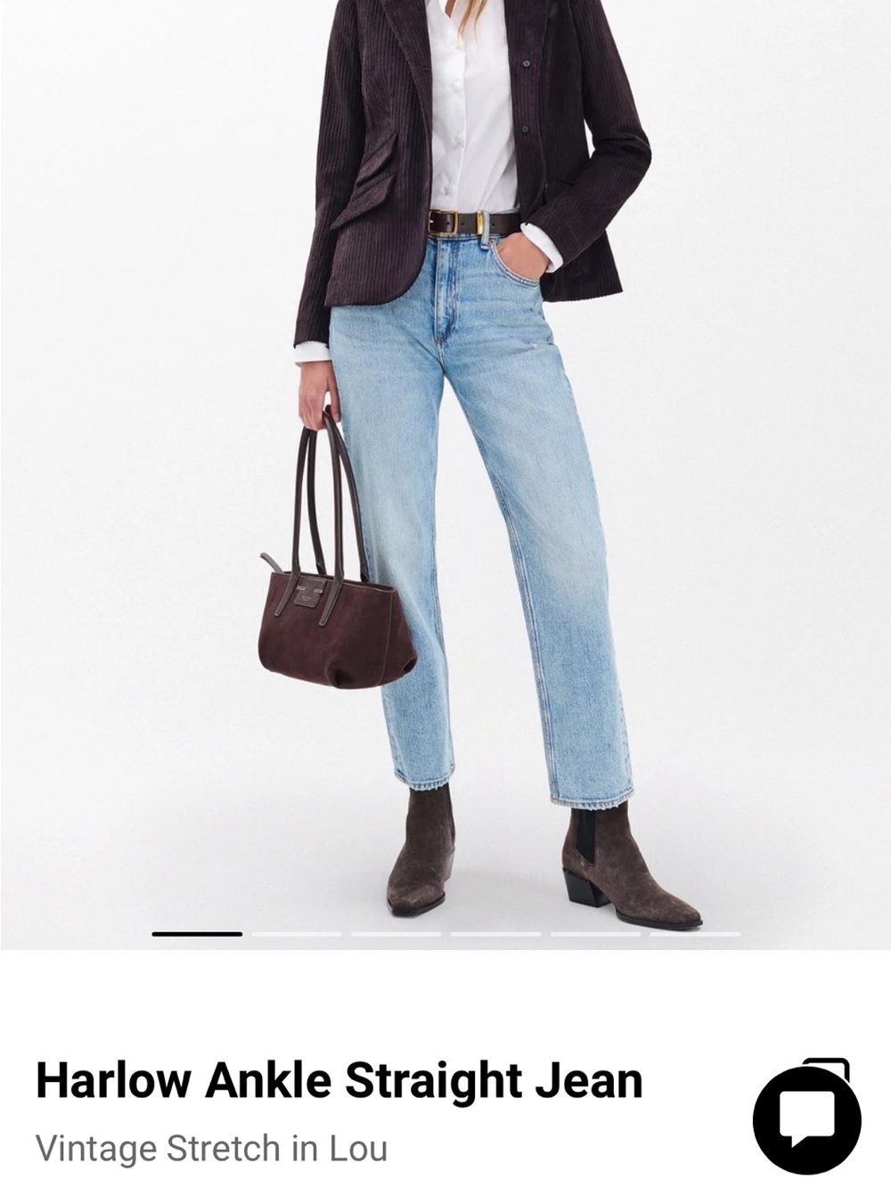 rag & bone Harlow Ankle Straight Jean in Lou
